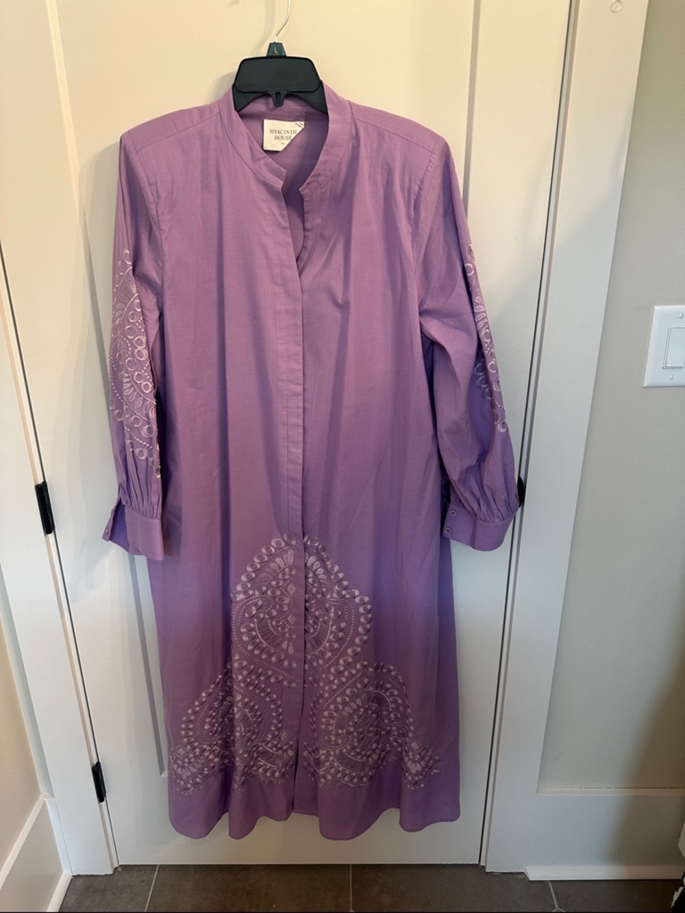 Hyacinth House Lavender Embroidered Maxi Dress
